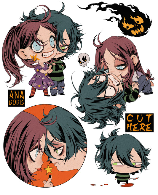 Sticker Pack "Cut Here" A5