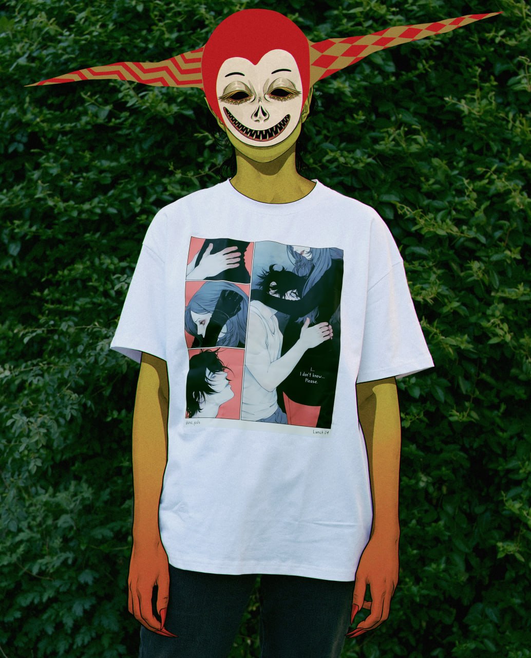 T-shirt "Cut Here" white