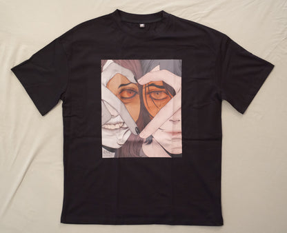 T-shirt "Cut Here" black